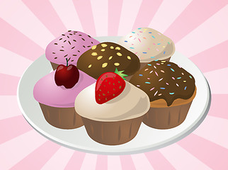 Image showing Assorted cupcakes