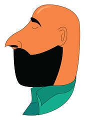 Image showing A bald man facing sideways vector or color illustration