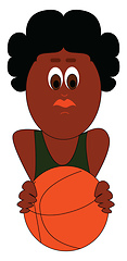 Image showing Image of basketball player, vector or color illustration.