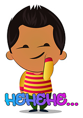 Image showing Boy is feeling naughty, illustration, vector on white background