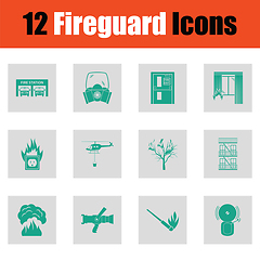 Image showing Set of fire service icons