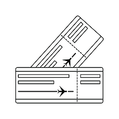 Image showing Icon of two airplane tickets