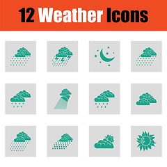 Image showing Set of weather icons