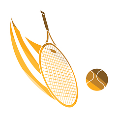 Image showing Tennis racket hitting a ball icon