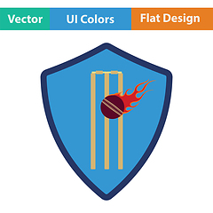 Image showing Cricket shield emblem icon