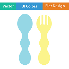 Image showing Baby spoon and fork icon