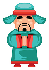 Image showing Chinese man celebrating Chinese New Year vector illustration