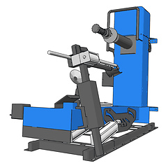 Image showing Vector illustration of  a blue bore lathe white background