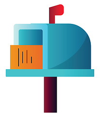 Image showing Colorful letterbox with letter inside simple vector illustration