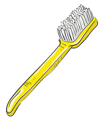 Image showing A cartoon yellow toothbrush vector or color illustration