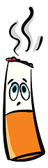 Image showing A sad cigarette vector or color illustration