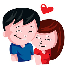 Image showing Young couple in love illustration vector on white background