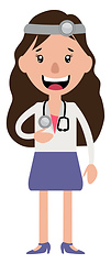 Image showing A woman doctor with stethoscope laughing illustration vector on 