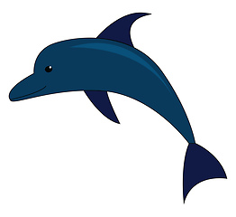 Image showing Vector illustration of a blue dolphin on white background 