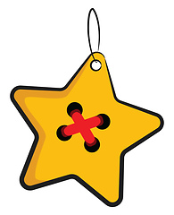Image showing Golden star Christmas decoration vector or color illustration