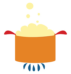 Image showing Image of boiling pot, vector or color illustration.