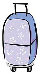 Image showing Suitcase with floral print vector illustration 