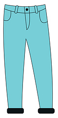 Image showing Portrait of a showcase blue-colored pant vector or color illustr
