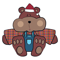 Image showing Brown grizzly bear vector or color illustration