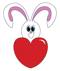 Image showing Bunny with heart vector or color illustration