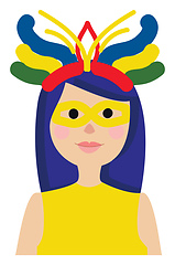 Image showing Girl with brazilian carnaval oufit vestor illustration on white 