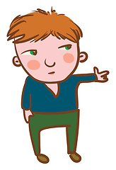 Image showing Boy with extended arm vector or color illustration