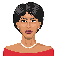 Image showing Pretty lady with short hair illustration vector on white backgro