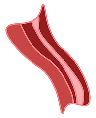 Image showing A pink bacon, vector color illustration.