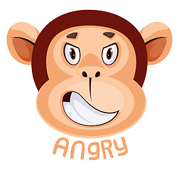 Image showing Monkey is feeling angry, illustration, vector on white backgroun