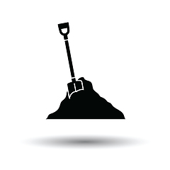 Image showing Icon of Construction shovel and sand