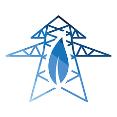 Image showing Electric tower leaf icon