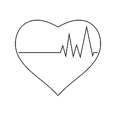 Image showing Icon of Heart with cardio diagram