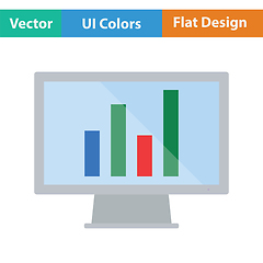 Image showing Monitor with analytics diagram icon