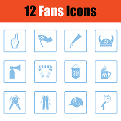 Image showing Set of soccer fans icons