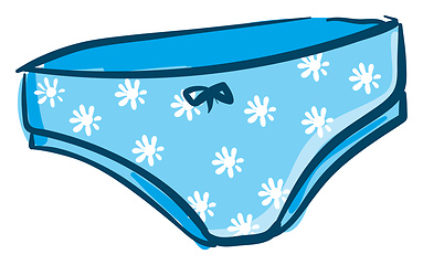 Image showing A blue floral underpants vector or color illustration