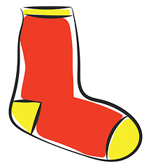 Image showing Clipart of a showcase red-colored pair of socks vector or color 