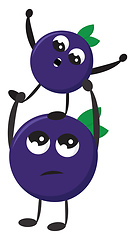 Image showing Two purple plums, vector or color illustration.