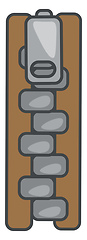 Image showing Brown-colored cartoon zipper vector or color illustration