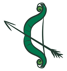 Image showing Clipart of bow and arrow vector or color illustration