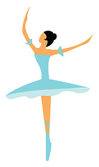 Image showing A lady ballerina, vector color illustration.