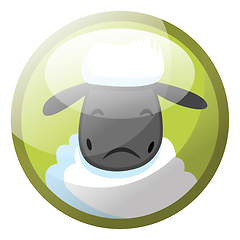 Image showing Cartoon character of white sheep looking sad vector illustration