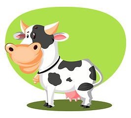 Image showing White Cow, vector color illustration.