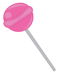 Image showing A pink round lollypop candy loved by little ones vector color dr