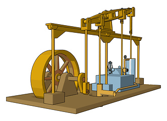 Image showing The reciprocating engine vector or color illustration