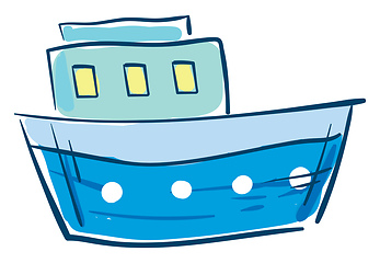 Image showing Image of blue boat, vector or color illustration.