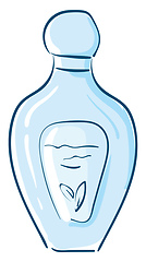 Image showing A blue color perfume bottle vector or color illustration