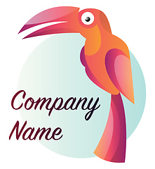 Image showing Simple colorful parot with blank text vector logo design on whit