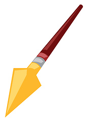 Image showing A wooden pole weapon with golden pointed head vector color drawi