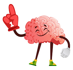 Image showing Brain is cheering, illustration, vector on white background.