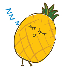 Image showing Sleeping pineapple, vector or color illustration.